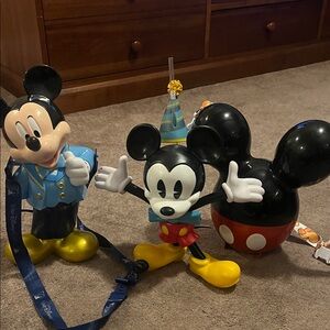 Disney Mickey Mouse Figurine Set - Blue, Yellow, Red, Black